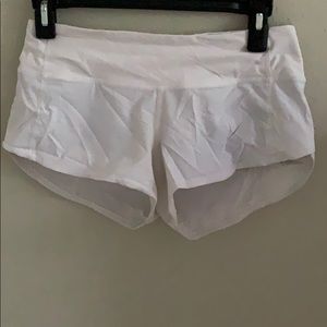 White Lululemon shorts